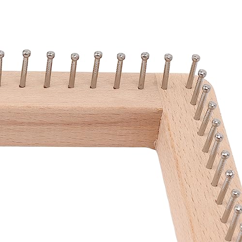Diydeg Knitting Loom, Wooden DIY Board Mini Knitting Board Weaving Pegs Crochet Needlework Tools with Non Detachable Hooks, for Making Cushions Scarves Hats Shawls (L) - size: L