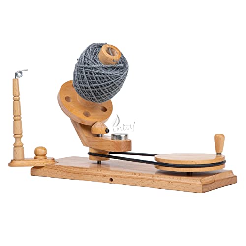 Beechwood Yarn Winder and Swift Set, Wooden Hank to Cake Kit | Matched beech ball winder and umbrella swift, everything needed to wind hanks into center-pull cakes. - color: Beechwood, size: Winder + Swift Set