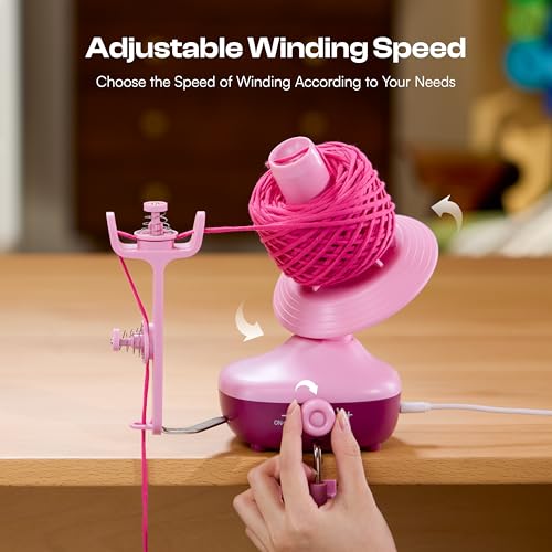 Caydo Electric Yarn Winder, Effortless Yarn Organizer for Crochet Lovers | Auto Winding with Dual Tension Spring Stepless Speed, Compact 7oz Pretty Cake, Ideal Craft Helper for Yarn Enthusiasts Purple - color: Purple