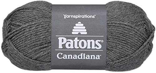Patons Canadiana Yarn - Solids, Medium Grey Mix - color: Medium Grey Mix, size: 3.5 oz, 205 yds