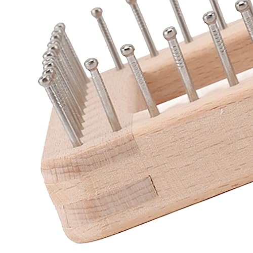 Diydeg Knitting Loom, Wooden DIY Board Mini Knitting Board Weaving Pegs Crochet Needlework Tools with Non Detachable Hooks, for Making Scarves Hats Shawls (S) - size: Small
