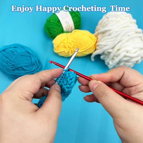 Hobekoee 2Pcs Tunisian Crochet Hook 3.5mm 4mm,Extra Long Crochet Hook 13.8in Afghan Crochet Needles Aluminum Tunisian Crochet for Beginner,Crocheting＆Knitting Lovers - size: 3.5mm/4.0mm