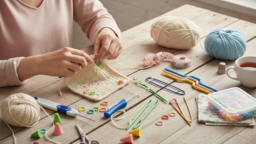 NAUNIQTEE 87-Piece Plastic Yarn Needle Set, Curved and Straight Darning Needles with Storage Case, Multicolor Sewing Tools for Knitting, Crochet, Tapestry, Weaving Projects