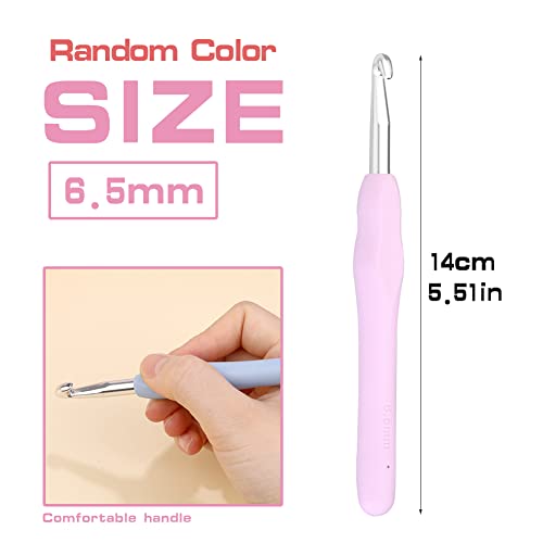 QMNNMA 6.5 mm Crochet Hook, Ergonomic Crochet Hooks for Arthritic Hands | Crochet Needles for Yarn, Extra Long Knitting Needles for Beginners and Crocheting Yarn, Good for Making Blankets - size: 6.5mm