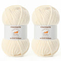 2 Pack Milky White Fluffy Velvet Yarn for Crocheting,Chunky Chenille Baby Blanket Yarn for Crochet,Soft Fuzzy Puzzle Yarn for Knitting,(100g/3.53oz Each) Bulky Thick Amigurumi Crochet Yarns - color: 2 Milky White
