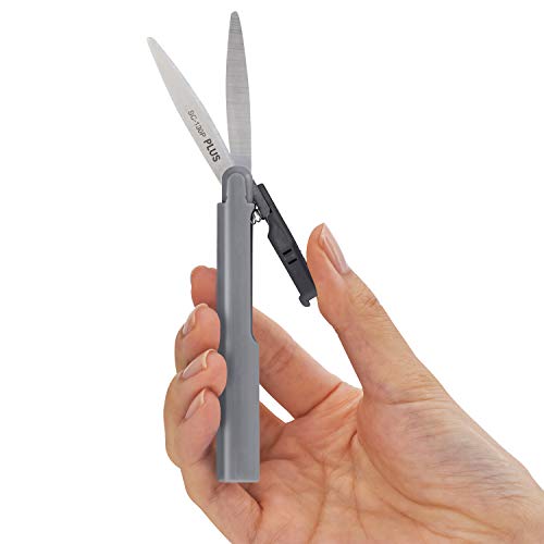 Plus Pen Style Non-Stick Compact TSA Twiggy Scissors with Cover, Charcoal - color: Charcoal, size: 1-Pack