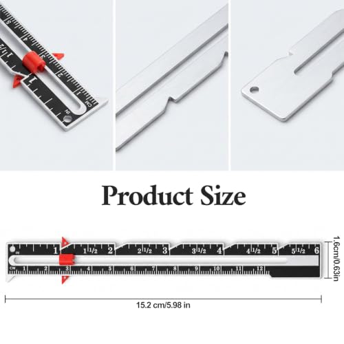 4PCS Sewing Ruler Sliding Seam Gauge | Metal Sewing Gauge Seam Guide Ruler for DIY Knitting Crafting Hemming Quilting Measuring Beginner Supplies
