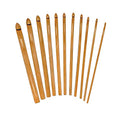 JubileeYarn Bamboo Crochet Hooks Set - 6" (15cm) - Carbonized Brown - 11 Sizes - color: Carbonized Brown, size: 6" 11pc Set