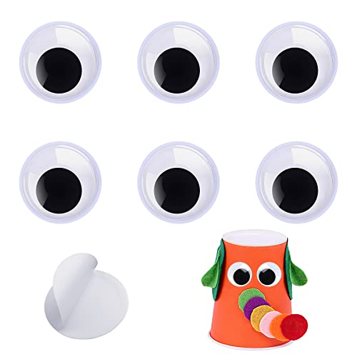 6 Pieces 0.6 Inch Googly Google Eyes, PETKNOWS Wiggle Eyes Self Adhesive Googlie Craft - size: 0.6 Inch