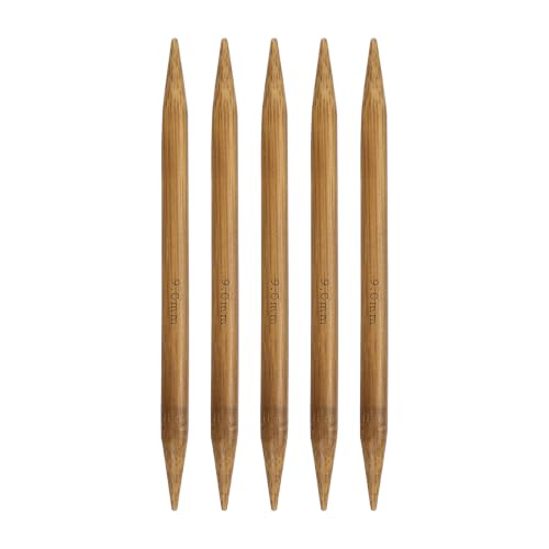 HARFINGTON 5Pcs Bamboo Knitting Needles Double Pointed Size US 13(9mm) Carbonized 6 Inch(15cm) Straight for Handmade Creative DIY Knitting Craft Yarn Projects - size: US 13(9mm)