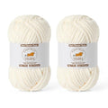 2 Pack Milky White Fluffy Velvet Yarn for Crocheting, Chunky Chenille Baby Blanket Yarn for Crochet, Soft Fuzzy Puzzle Yarn for Knitting, (50g/1.77oz Each) Bulky Thick Amigurumi Crochet Yarns - color: 2 Milky White