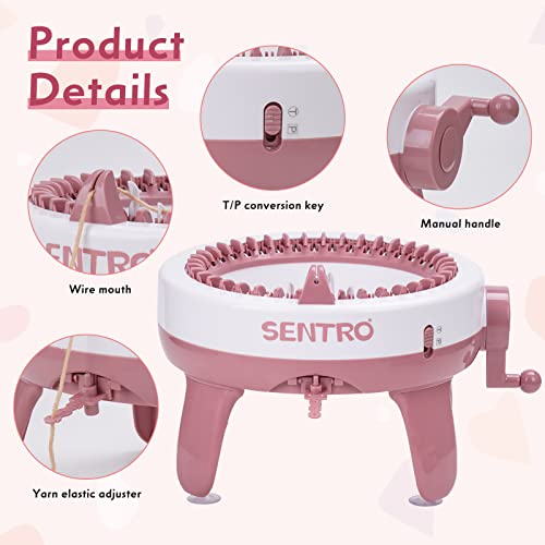 SOBOANT Knitting Machines, 40 Needle Machine,DIY Board Rotary Double Loom, Creative Wool Machine for Adults, Children, Beginners (40W)