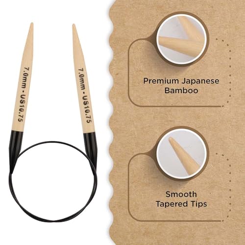 Knitter’s Pride Bamboo Luxe Fixed Circular Needle 24""(60cm) - US 10.75(7mm) - size: 7.00mm