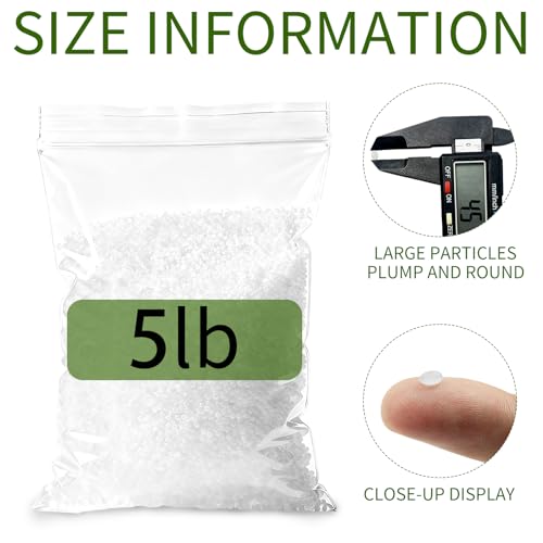 Nexboraque 8 LB Polypropylene Filling Pellets, Durable Plastic Stuffing Beads Weighted Filler Beads for Bean Bags, Dolls, Blankets, Crafts, Pillows, Cushions