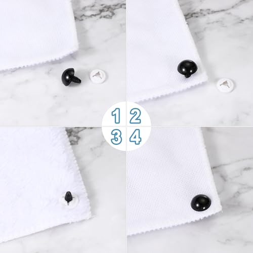 PATIKIL 16mm Safety Eyes, 40 Pcs Plastic Craft Eyes with Protective Film Safety Eyes with Washers for Stuffed Animals Crochet Toys Dolls DIY Craft Making, Black - size: 16mm