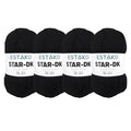 Estako Star-DK Soft Yarn for Crocheting, DK Weight 3, 4-Pack, Black | 75% acrylic 25% wool, 4 skeins, 400 g, 1224 yds, amigurumi, granny squares, socks, beanies, mittens, plush toys - color: 30978 - Black, size: Pack of Four