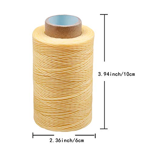 284Yards Leather Sewing Thread Waxed, Waxed Polyester Cord, Wax String | Waxed Thread for Bookbinding, Upholstery Thread Heavy Duty, Wax String for Leather Craft DIY/Bookbinding/Shoe Repairing - color: Apricot