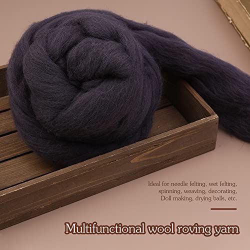3.53oz Needle Felting Wool Roving Wool for Felting Wool Felting Supplies | Dark Brown Pure Wool Chunky Yarn Spinning Wool Roving for Needle Felting Wet Felting Diy Hand Spinning - color: dark brown