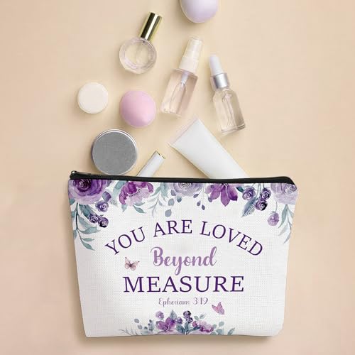 Purple Makeup Bag - Christian Bible Gifts, Travel Cosmetic Bag, Church Bag - style: Christian Bible
