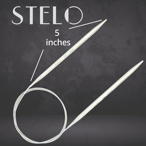 KnitPro Stelo Lace 10-Inch US 1.5 (2.5mm) Circular Knitting Needles | Lightweight Stainless Steel, Perfectly Tapered Sharp Tips, Memory-Free Cables, Smooth Joins, 10 Stitch Markers - size: US 01.5 (2.5mm), 10in.