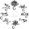8 PCS Crochet Rings Sunflower Crown Cat Dog Butterfly Four-Leaf Clover Adjustable Yarn Tension Ring Knitting Tools Supplies Crochet Gifts for Crocheters - color: Sunshine Garden Crochet Rings Set