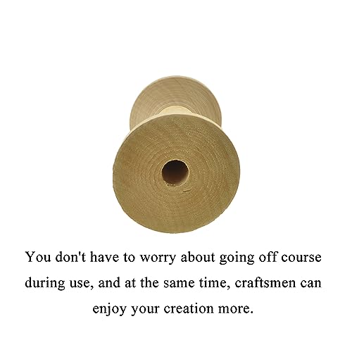 HAHIYO 3.15Inches 3PCs Natural Color Wood Spool - Large Unfinished Wooden Thread Spools for Textile Wire Weaving Ribbon Crafts DIY Art Education - Smooth, Rotatable Bobbins - color: Wood Color, size: 3.15Inch-3P
