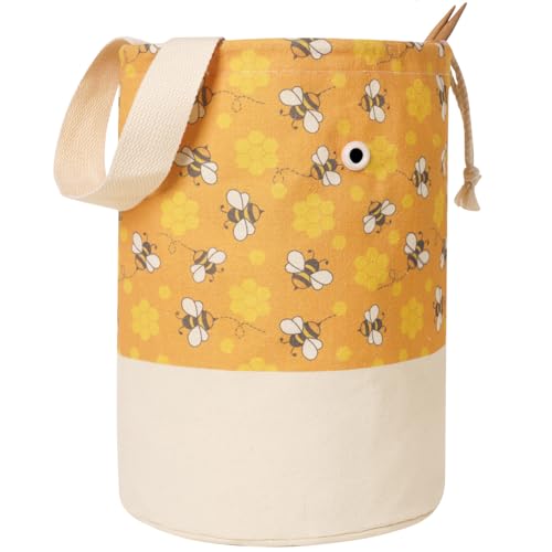 Yarn Bag, Knitting Crochet Bag, Portable Yarn Storage Bags Organizer for Crocheting Project, Store Skein Ball, Short Knitting Needle (Medium, Bees) - color: Bees, size: Medium