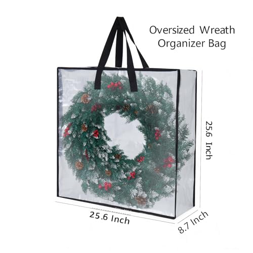 4-Pack Clear Heavy Duty Moving Bags and Storage Bags, 25 Gallon Large Moving Boxes Alternative for Wreath Storage Container, Under Bed Storage, Stadium Events, and College Moving Supplies - color: Square Clear, size: 4Pack