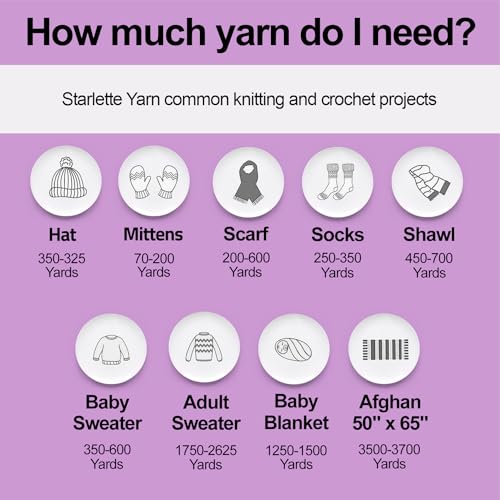 Mary Maxim Starlette, Crochet Yarn, Soft Acrylic Purple Yarn for Afghans, Blankets, Clothing and More, 180 Yards, Amethyst - 1 Skein - color: Amethyst