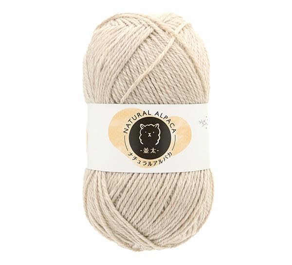 ユザワヤ(Yuzawaya) Natural Alpaca Yarn, DK Weight, 60% Wool 40% Baby Alpaca, 1 Skein (100g), 252 Yards (230m), Beige (Color 2) - World Festa - color: Beige (Color 2)