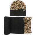 Nicole Miller New York Women's Hanging Scarf and Beanie Hat Set - color: Leopard