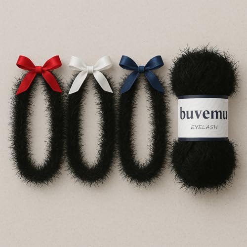 Eyelash Fun Fur Yarn for Crochet, Knitting & Crafts, Black | 100% Polyester, 100 g (3.53 oz), 175 yd (160 m), Ideal for Amigurumi, Graduation Leis, Bags, Rugs, Scarves & Plush Toys - color: Black, size: 1 Pack