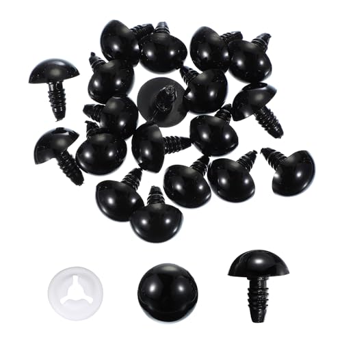 PATIKIL 16mm Safety Eyes, 30 Pcs Plastic Craft Eyes with Protective Film Safety Eyes with Washers for Stuffed Animals Crochet Toys Dolls DIY Craft Making, Black - size: 16mm
