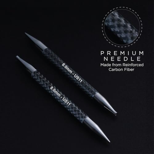 KnitPro Karbonz Élan Interchangeable Needles Premium Gift Set 5" (13cm) | 10 US Sizes (2.5 to 11)