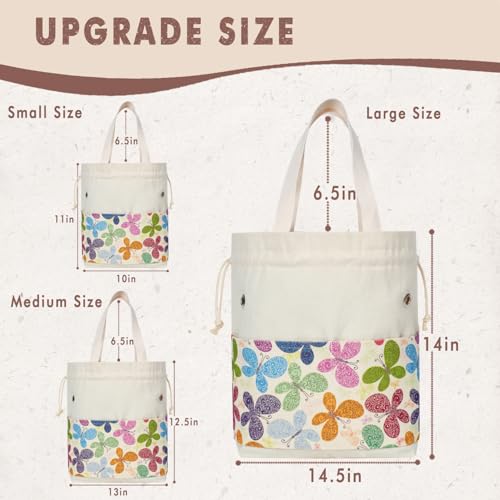 TOGETRUE Yarn Bag, Knitting Crochet Tote Bag, Yarn Storage Bags Organizer, Crochet Bags for Crocheting Project, Store Skein Ball, Short Knitting Needle (Medium,Butterfly) - color: Butterfly, size: Medium