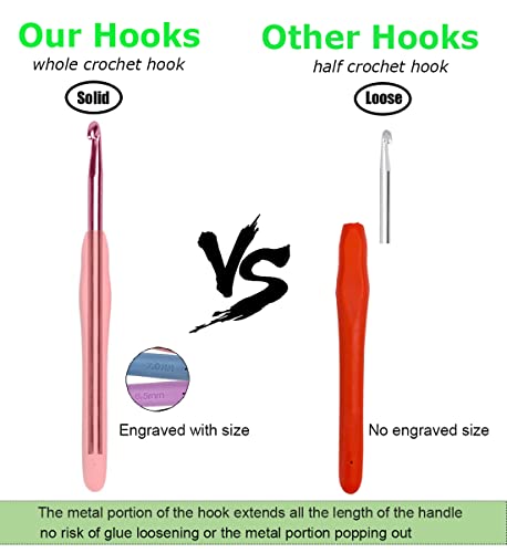 Hobekoee Size E/3.5mm Crochet Hook Ergonomic Handle for Arthritic Hands Soft & Smooth Knitting Needles for Beginners and Crocheting Yarn - size: 3.5mm
