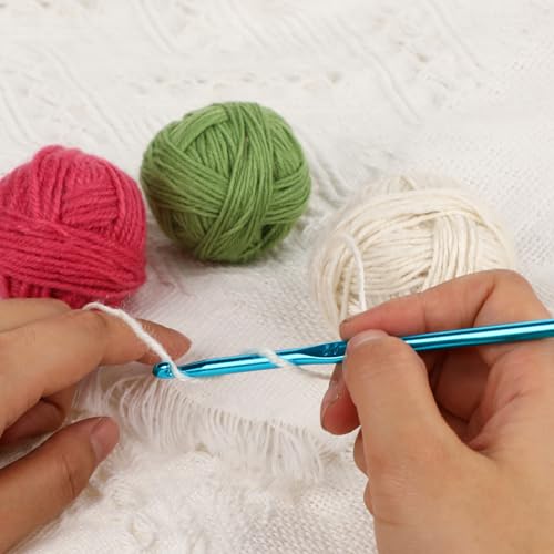 Abeillo 12PCS 5mm Crochet Hooks US Size H/8 Small Crochet Hook Set, Aluminum Crochet Needles for DIY Yarn Craft, Knitting Needles for Beginners Women Adults - color: 5mm