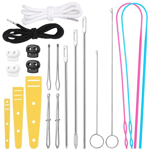 Fedmut 20 Pcs Drawstring Threader Tool Set, Easy Threading Puller Tool Set | Loop Turner Sewing Tool for Easy Hoodie, Jacket, and Pants Threading, Bodkin Sewing Tool for Drawstrings and Cords - color: Set C