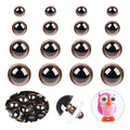 80pcs Safety Eyes for Amigurumi with Washers 10/12/16/18mm Brown Plastic Safety Eyes for Crochet Craft Dog Safety Eyes Gift for Crochet Lovers Halloween Decorations Stuffed Animals Crafting - size: 10-18mm