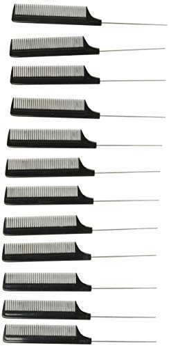 Diane D4101 Pin Tail Combs - 12 Count (Pack of 1) - color: Black, style: Pin Tail Combs