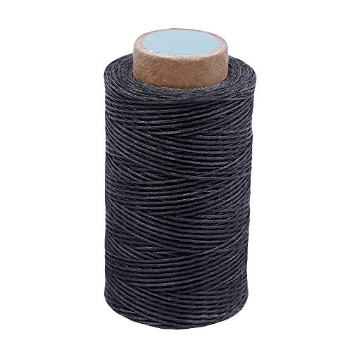 284Yards Leather Sewing Waxed Thread, 0.8mm Waxed Thread for Bookbinding | Waxed Thread for Bookbinding, Upholstery Thread Heavy Duty, Wax String for Leather Craft DIY/Bookbinding/Shoe Repairing - color: Dark Gray