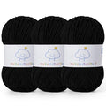 Fluffy Chenille Yarn for Crocheting，Baby Yarn for Crocheting Soft，3 Pack of 100g/3.5oz Velvet Amigurumi Yarn ，Fingering Weight Yarns for Crocheting Baby Blankets、DIY Craft.(3 Black) - color: 3 Black