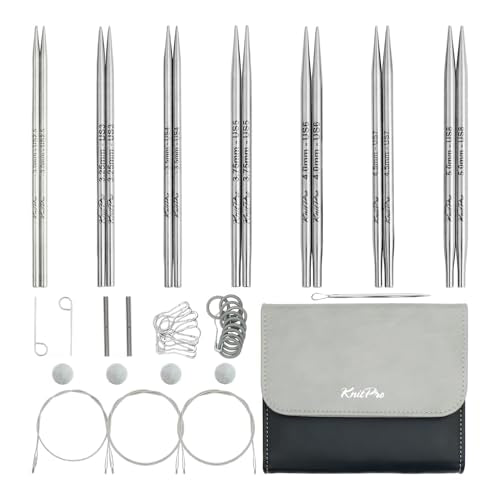 KnitPro Stelo Midi Normal Interchangeable Needle Set 5" (13cm) | 7 US Sizes (2.5 to 8) - size: Midi