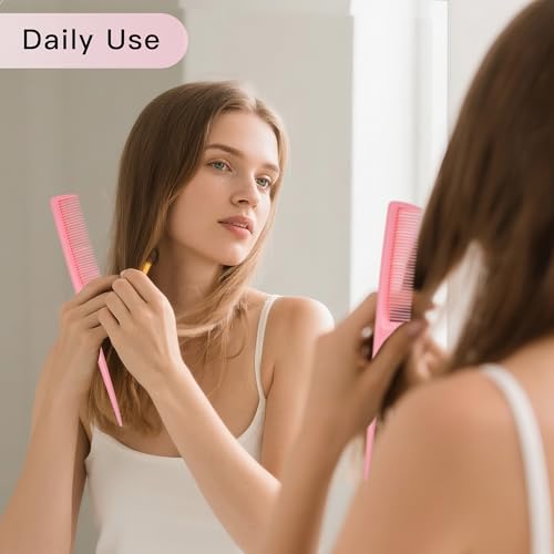 4 Pcs Rat Tail Comb Set for Women -Fine Tooth Styling comb with Pick, Anti-Static Heat Resistant Teasing Comb,Professional Hair Parting Tools for Smooth Detangling, Updos & Salon-Perfect Hairstyles. - color: Black