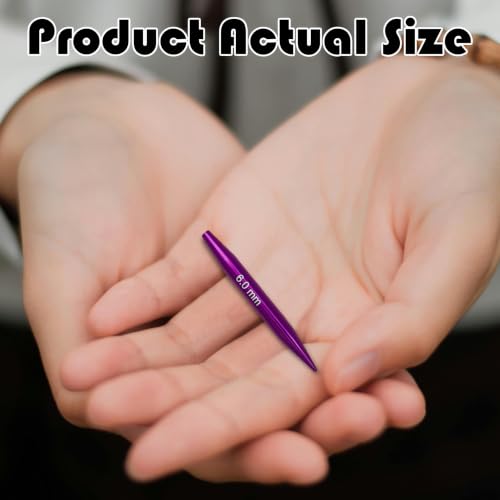 Lewhoo 9 Pair Short Circular Knitting Needles Set with 4 Cables 3.0~6.0mm | Aluminum Interchangeable Knitting Needle Purple With Case - color: Purple