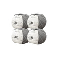 Baby Cotton Yarn, 55% Cotton 45% Acrylic, Fine (2) for Crochet and Knitting 4x1.76 Oz (4x50g) / 4x177 Yrds (4x162m), Soft Yarn, Amigurumi Yarn - color: Dark Grey, size: 4 Skeins