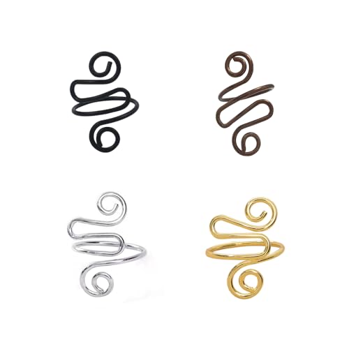 4Pcs Crochet Rings for Finger, Crochet Tension Ring for Crocheting Open Adjustable Yarn Guide Crochet Tension Ring Crochet Accessories Knitting Ring for Finger (Multicolor-B), SATONBEYI - color: Multicolor-B-4P