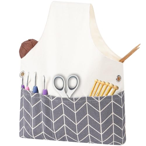 TOGETRUE Yarn Bag, Knitting Crochet Tote Bag, Yarn Storage Bag Organizer | Lightweight, Portable - color: Gray Arrow, size: Large