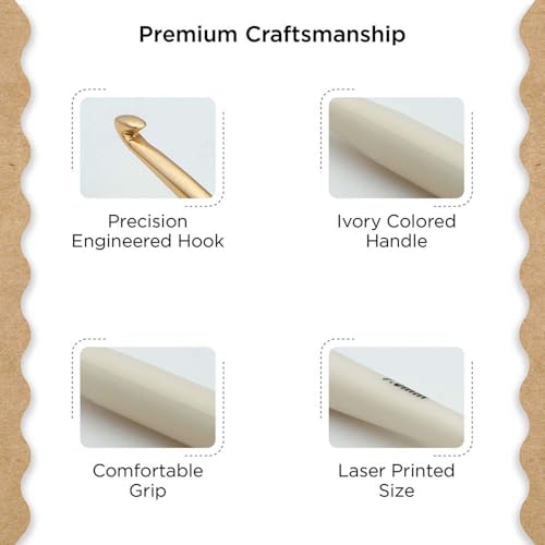 Knitter’s Pride Pearl Single-Ended Aluminum Crochet Hook - 7.00mm - size: 7.00 mm