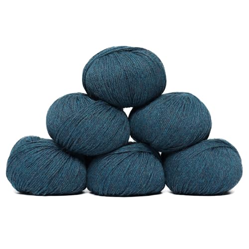 100% Baby Alpaca Yarn 6 Skeins 300g DK Weight Knitting Crochet Aqua Blue | Made in Peru with natural warmth and softness featuring 654yd of premium fiber ideal for scarves shawls sweaters and more - color: Aqua Blue, size: DK - 6 Skeins